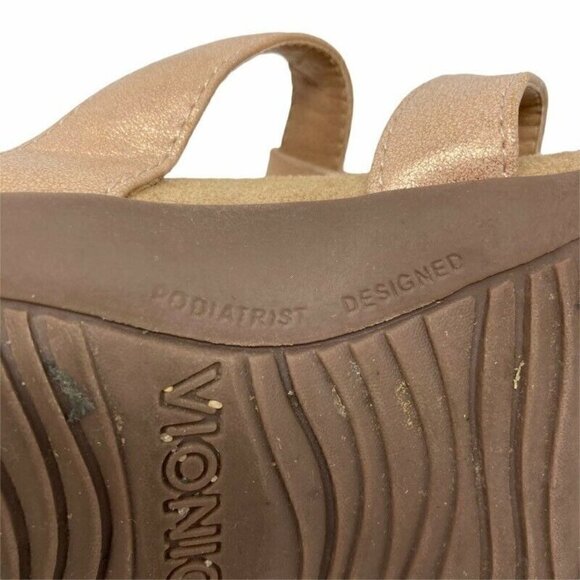 Vionic Misa Slides Sandals Shoes Comfort Gold 8 - Picture 7 of 9